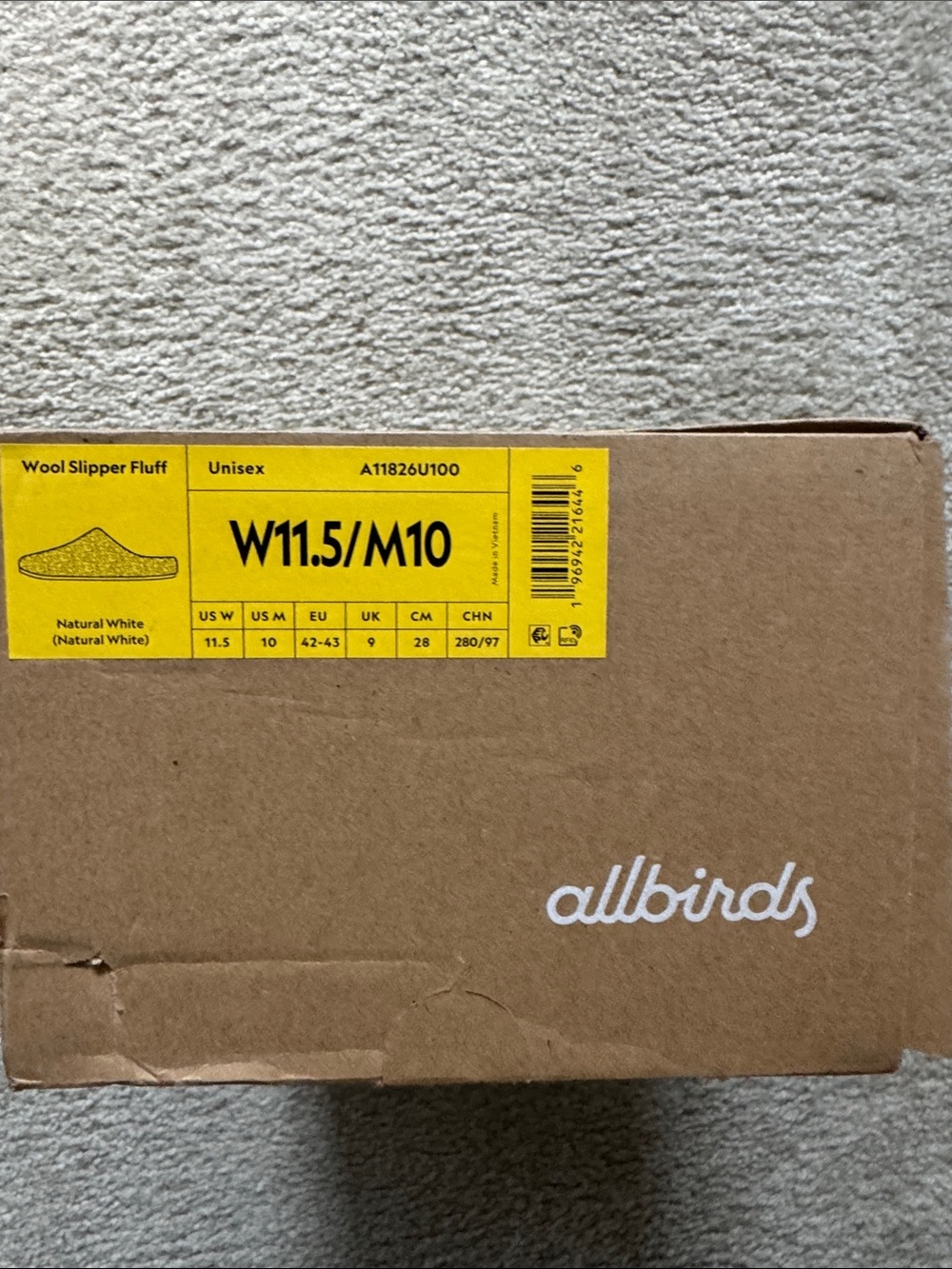 allbirds Wool Slipper Fluff - Natural White